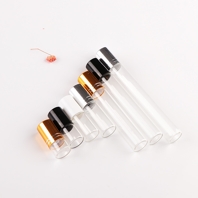 透明拉管化妆品包装瓶1ml走珠按摩玻璃精油分装瓶滚珠香水瓶现货