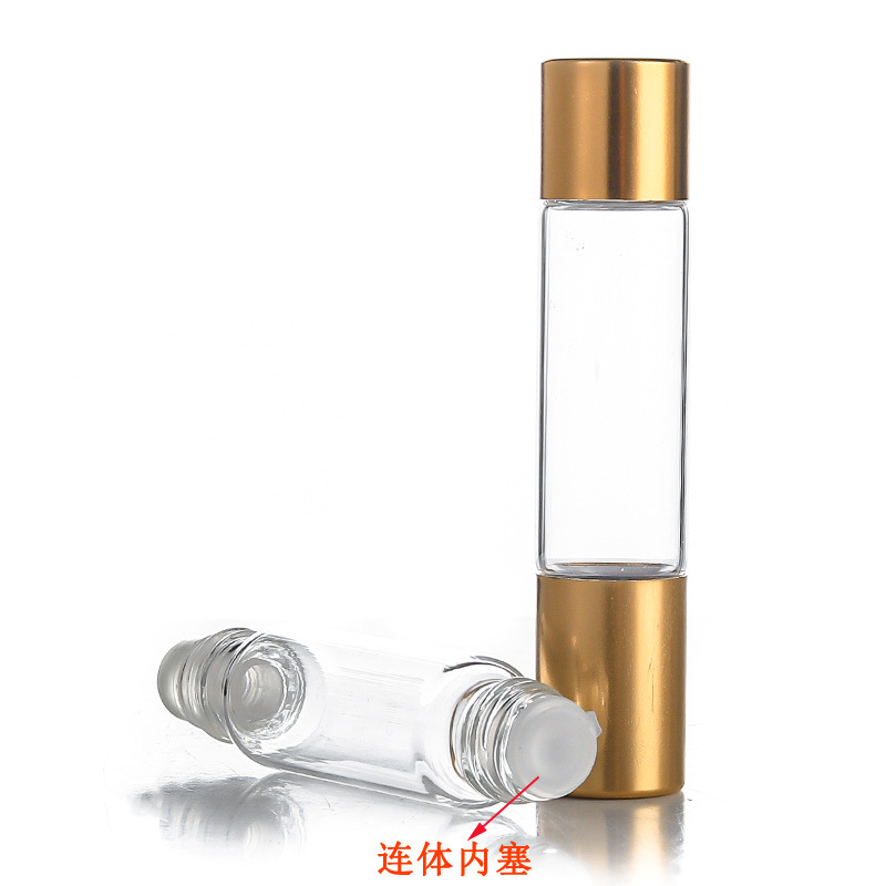 加工定制双头玻璃滚珠瓶透明美妆日化包装瓶香水化妆品瓶分装