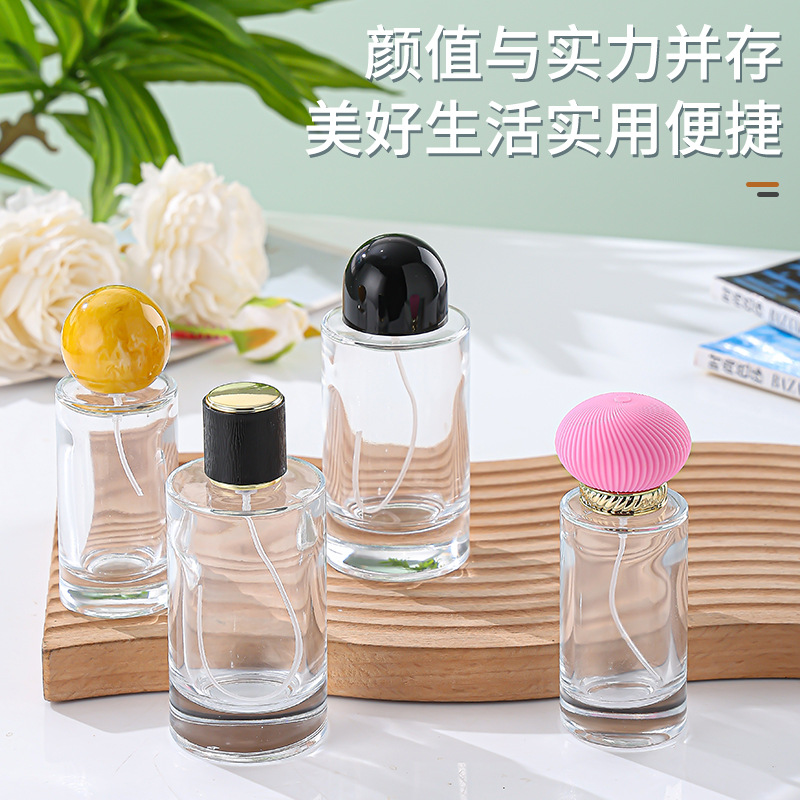 高档香水分装瓶空瓶晶白料玻璃化妆品包装瓶按压便携喷雾瓶可定制