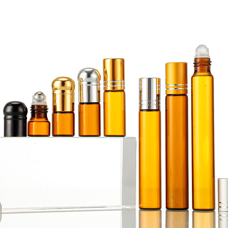 滚珠瓶棕色玻璃避光涂抹瓶香水分装瓶护肤精油瓶空瓶护肤品密封